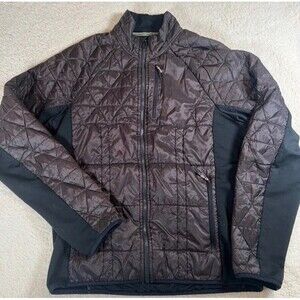 SMARTWOOL Jacket Men’s Large Hybrid Puffer Merino Wool Full Zip Black and Brown